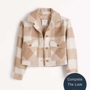 NWT Abercrombie Cropped Cozy Shirt Jacket
